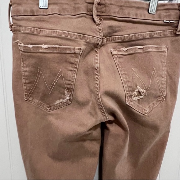 Mother Distressed Tan Women's Jeans 27 Insider Crop Fray - Picture 7 of 10